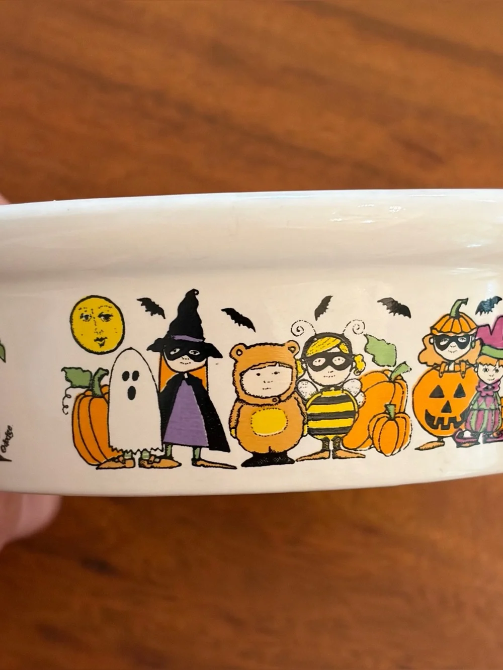 Vintage Goblins Ursula Dodge Signature Halloween Stoneware Dog Cat Pet Bowl 4.5